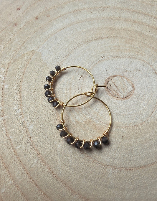 Mini créoles Obsidienne 🌌
