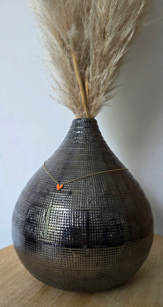 Petit cœur orange, collier 🧡